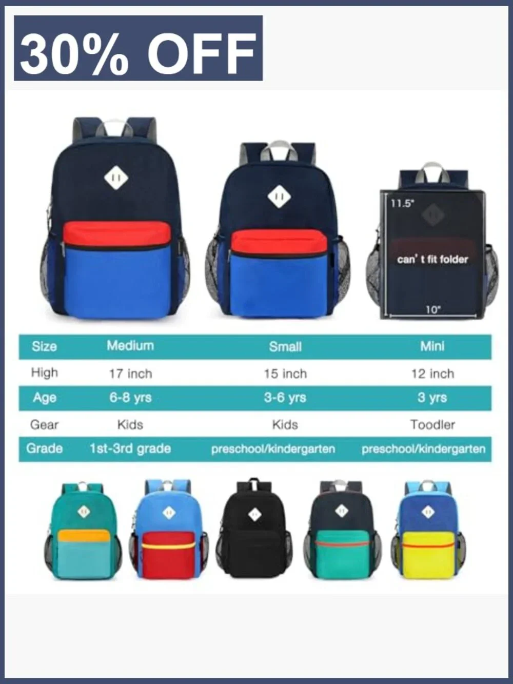 Kids Backpack for Boys Elementary School Bag 5-9 Years